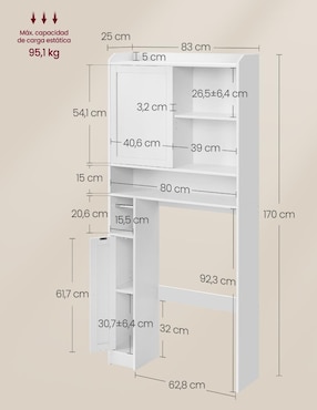 Estante de madera Songmics Home Shay MBTS018W01