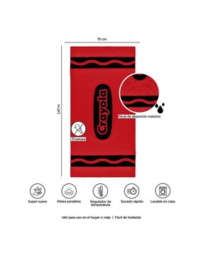 Toalla para baño Providencia Premium rojo crayola infantil