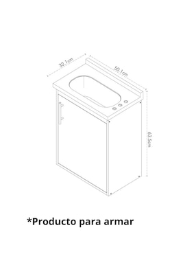 Mueble para baño Cantia Ixtapa de MDF armable