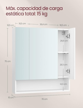 Organizador de baño armable Songmics Home Kailyn
