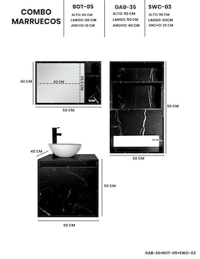 Mueble para baño Decomobil Marruecos de melamina armable