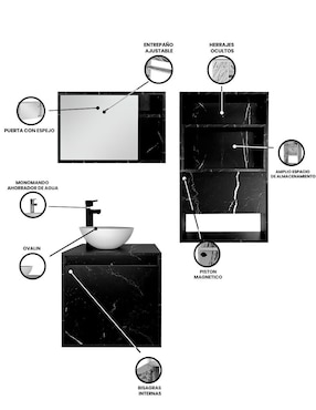 Mueble para baño Decomobil Marruecos de melamina armable