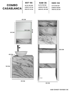 Mueble para baño Decomobil Casablanca armable