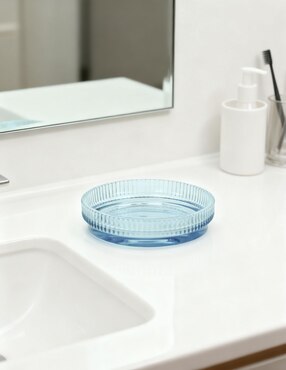Jabonera Haus Ribbed de vidrio