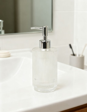 Dosificador jabon Haus Ribbed de vidrio