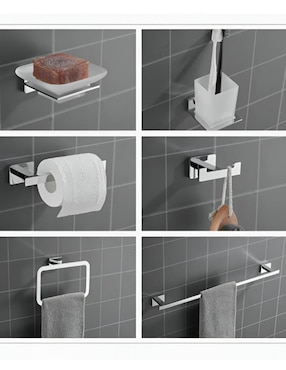 Juego de accesorios para baño Xtellar de acero inoxidable 6 piezas