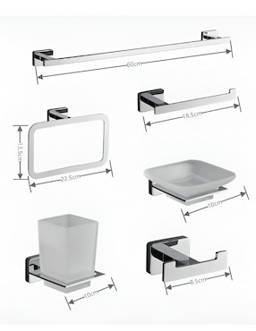 Juego de accesorios para baño Xtellar de acero inoxidable 6 piezas