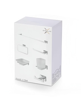 Juego de accesorios para baño Xtellar de acero inoxidable 6 piezas