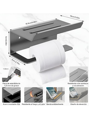 Portarrollos de acero inoxidable Xtellar 1 rollo