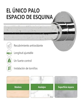 Cortinero de acero inoxidable Belug ajustable