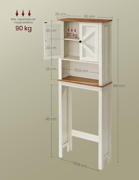 Repisa armable Songmics Home Liry Toilet Storage de MDF