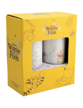 Dosificador jabón convencional + vaso Pooh de Winnie Pooh de cerámica