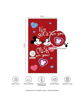 Toalla para baño Providencia Premium Amor Mickey & Minnie de microfibra