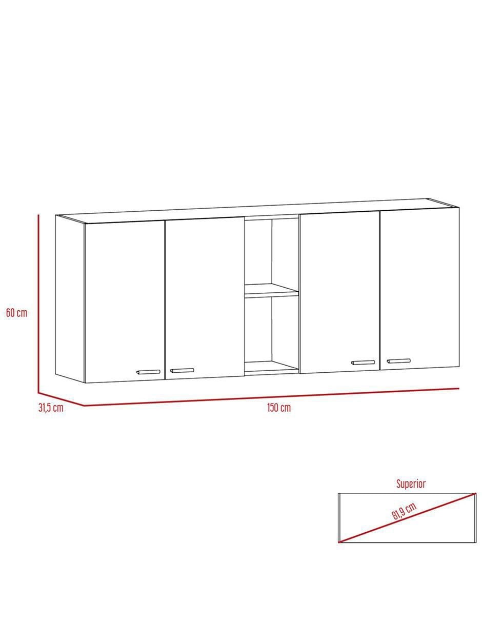 Gabinete Portofino de melamina armable 8