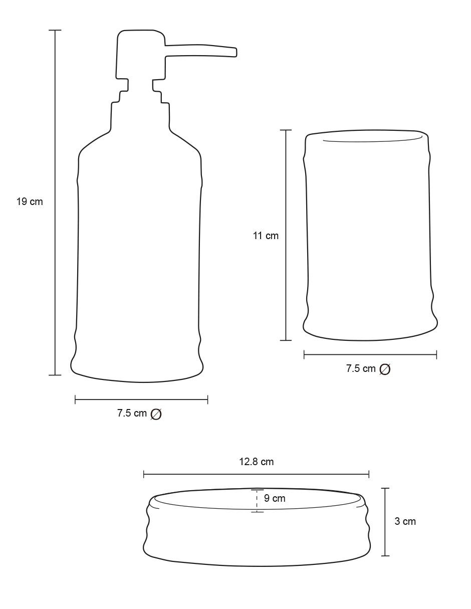 Juego de accesorios para baño Olivery de cerámica 3 piezas 5