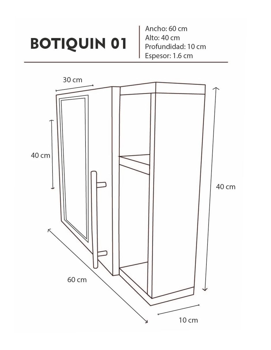 Mueble para baño Decomobil Bot 01 AO mdf