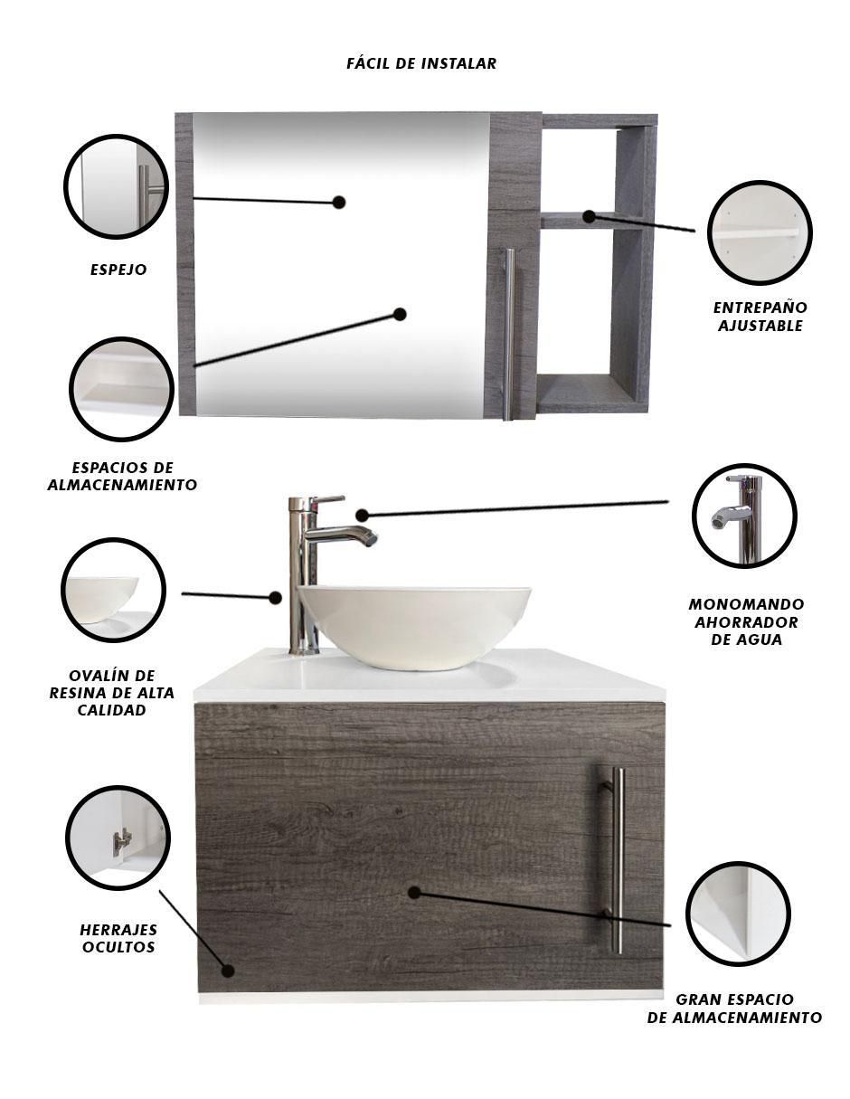 Mueble para baño decomobil combo semplice mdf