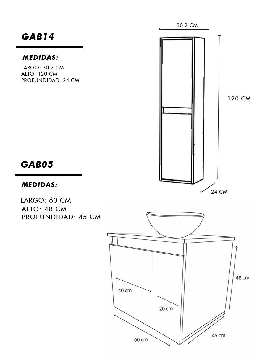 Mueble para baño Set Levsha de MDF armable 2