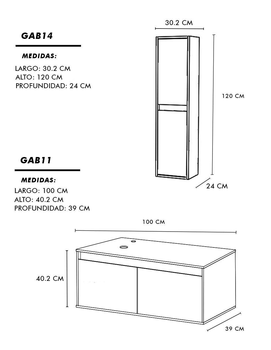 Mueble para baño Set esbly de MDF armable 6
