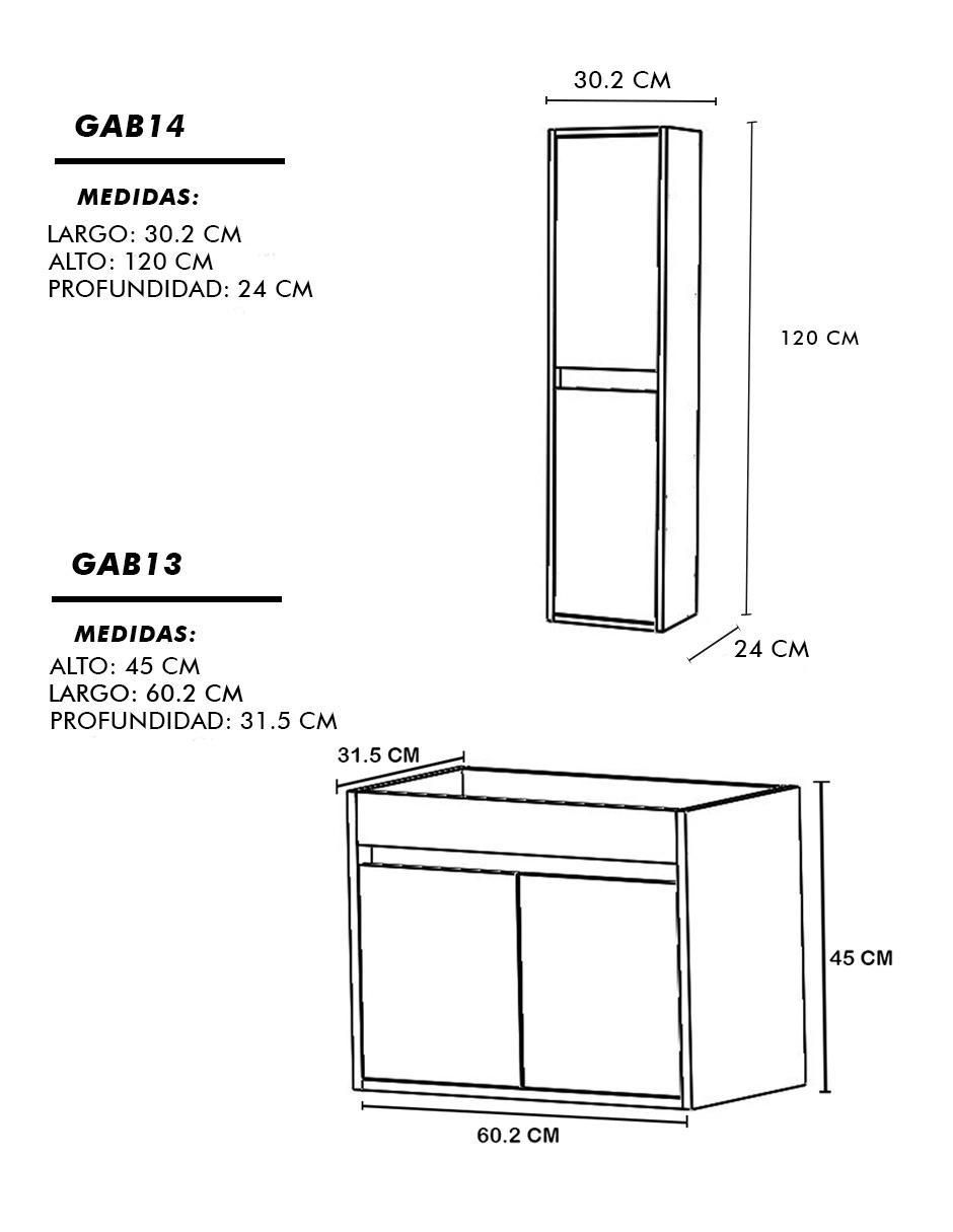 Mueble para baño decomobil set lorette mdf