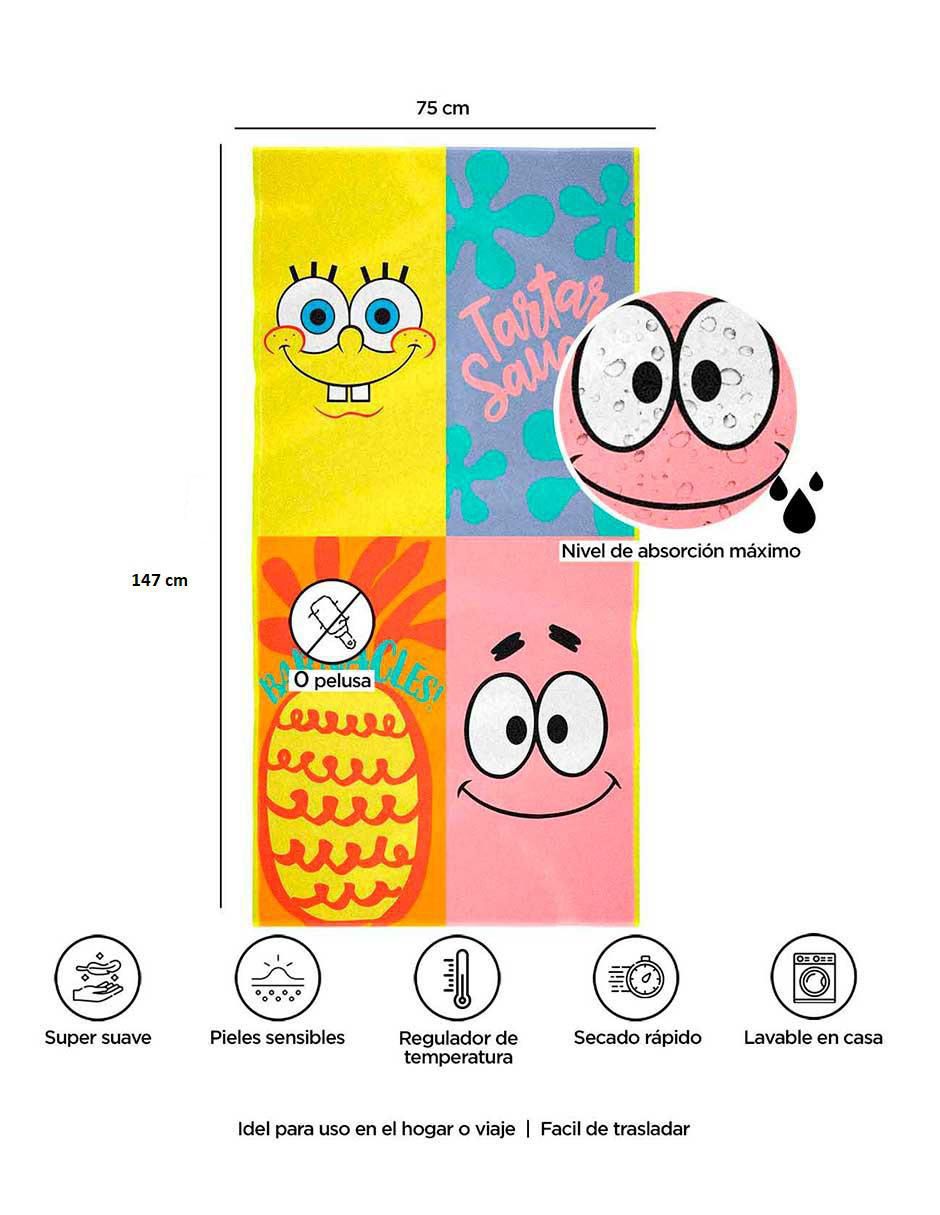 Toalla Premium 75 x 147 Bob Esponja y Patricio de microfibra 2