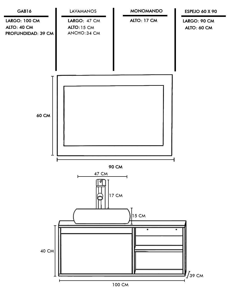 Mueble para baño decomobil odin mdf