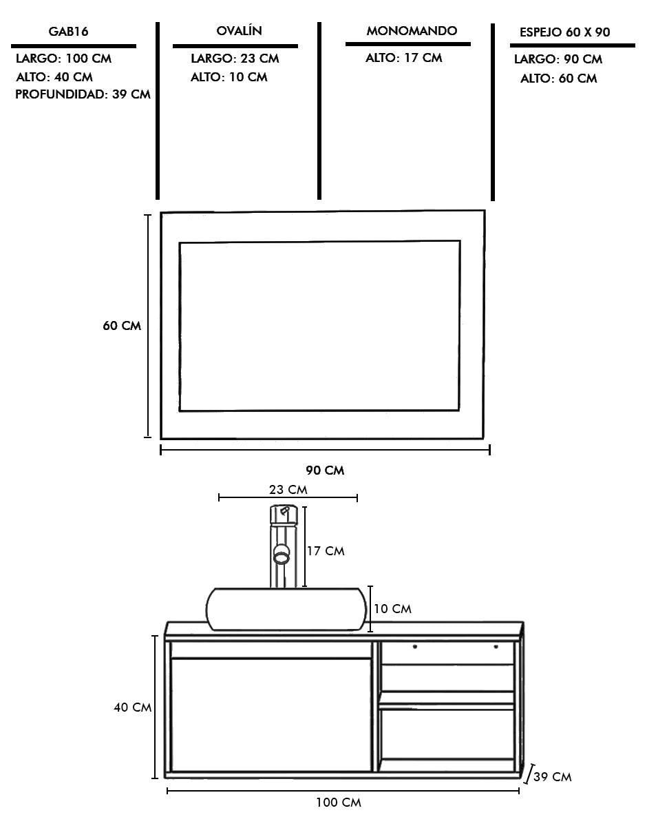 Mueble para baño decomobil odin mdf