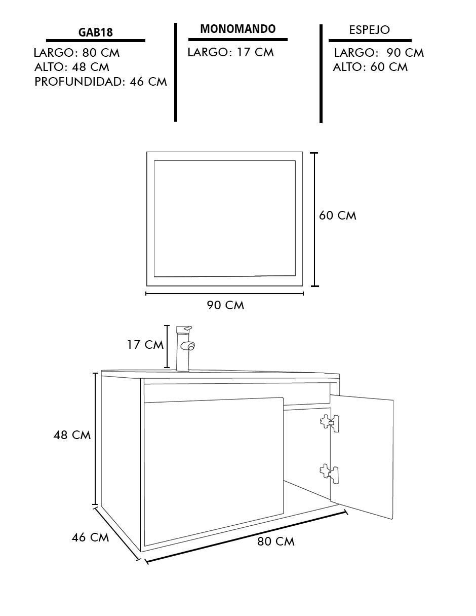 Mueble para baño decomobil stannis  mdf