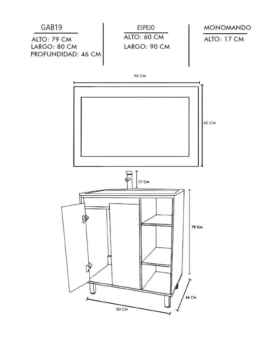 Mueble para baño decomobil freya mdf