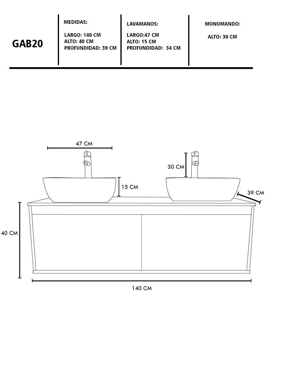 Mueble para baño Dorota de MDF armable 5