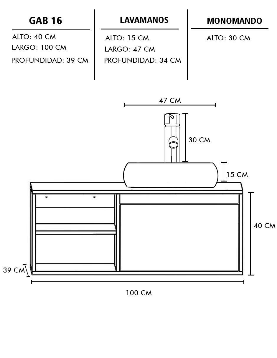 Mueble para baño Lizzy de MDF armable 6