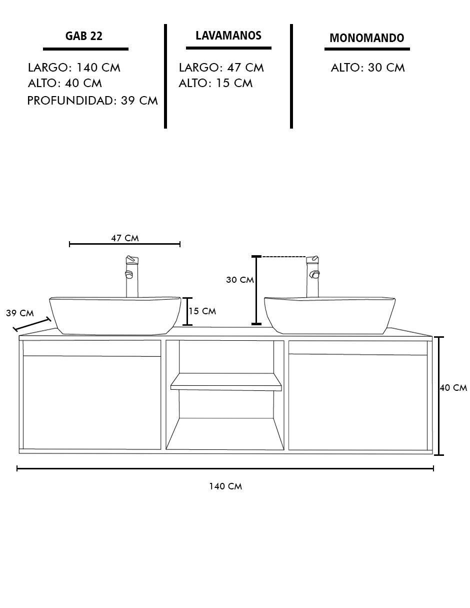 Mueble para baño Darcy de MDF armable 6