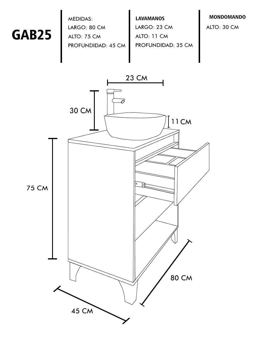Mueble para baño Decomobil Roy MDF