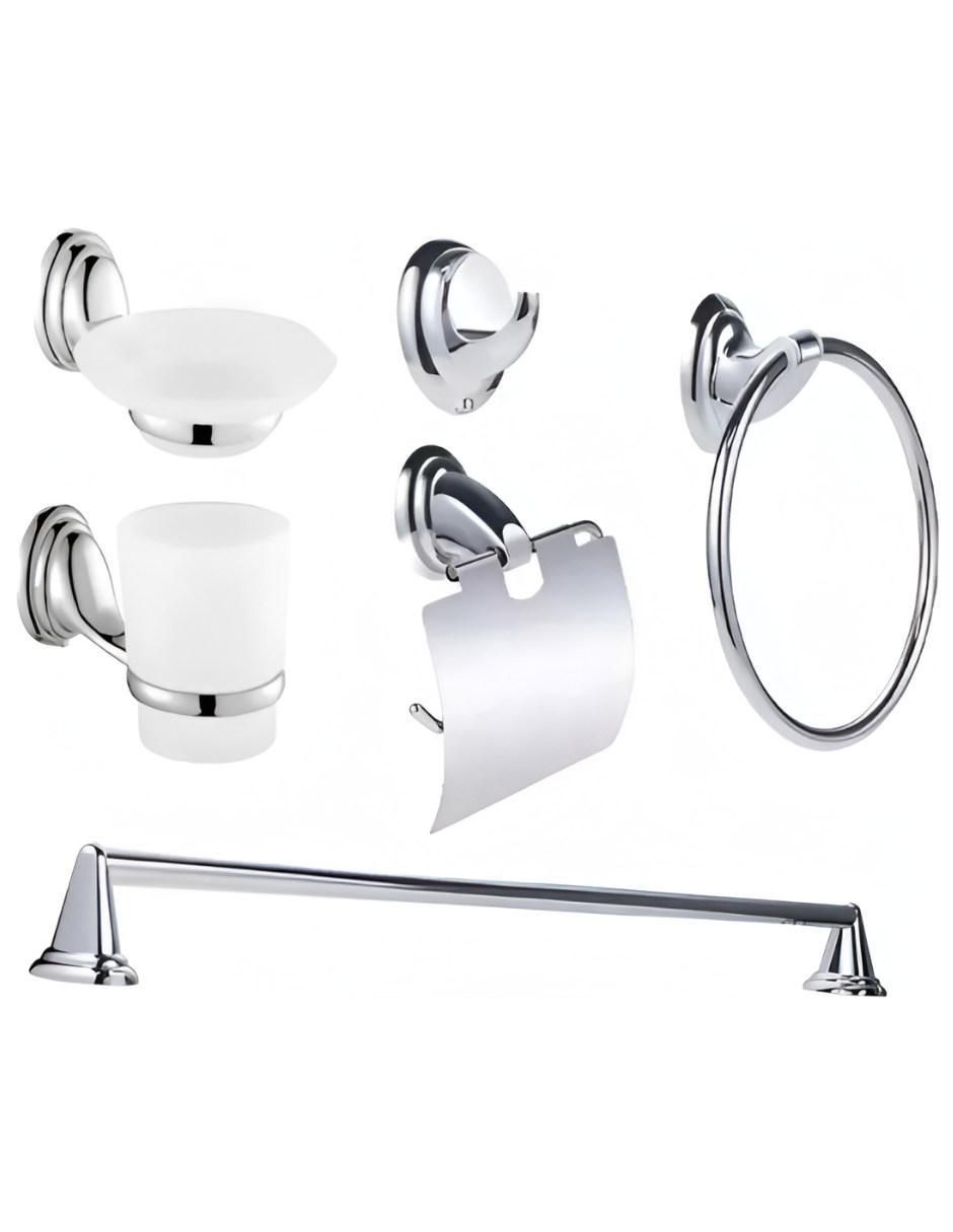 Juego de accesorios para baño de acero inoxidable 6 piezas