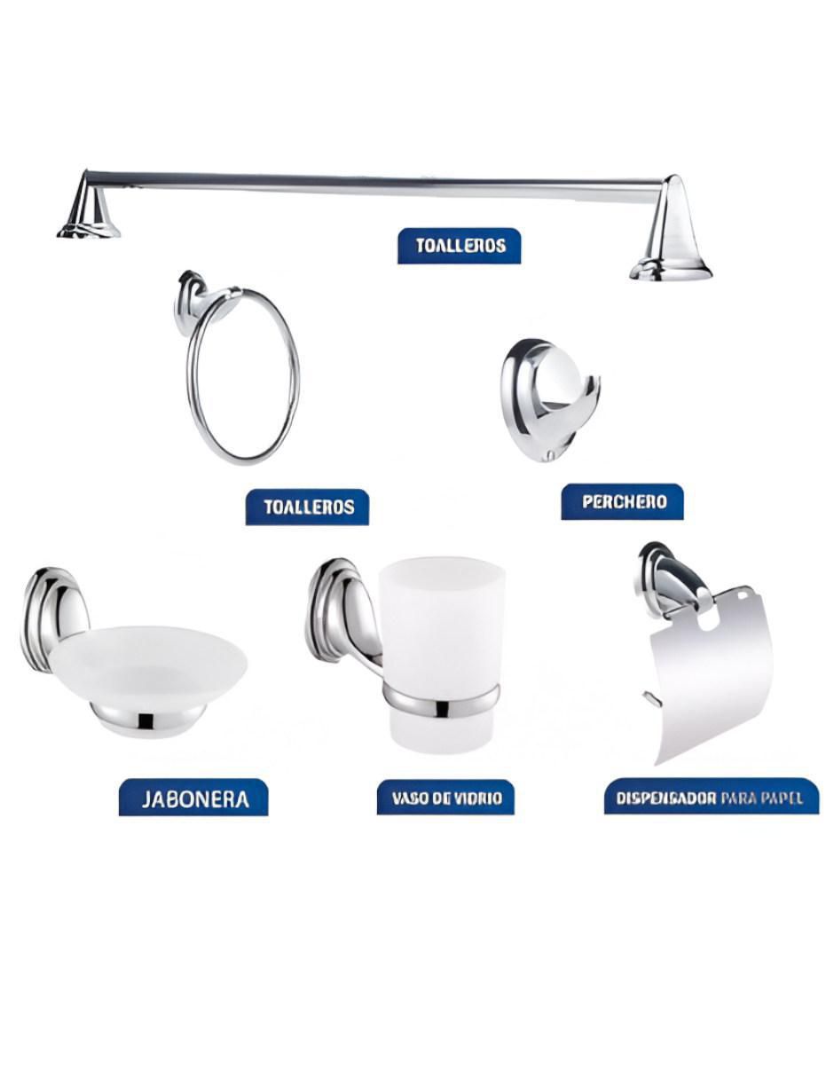 Juego de accesorios para baño de acero inoxidable 6 piezas 2