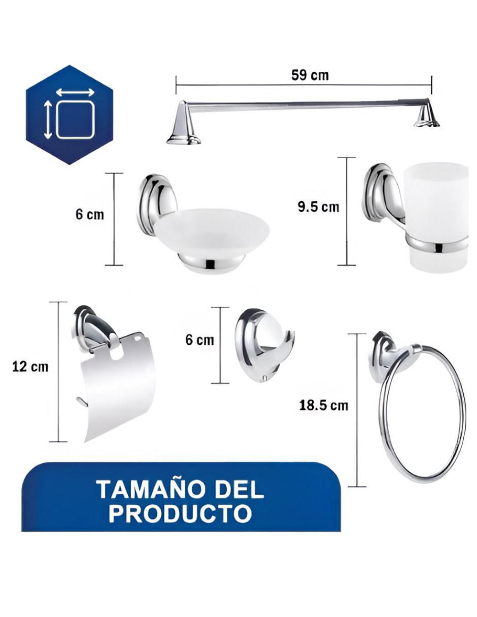 Juego de accesorios para baño de acero inoxidable 6 piezas 6