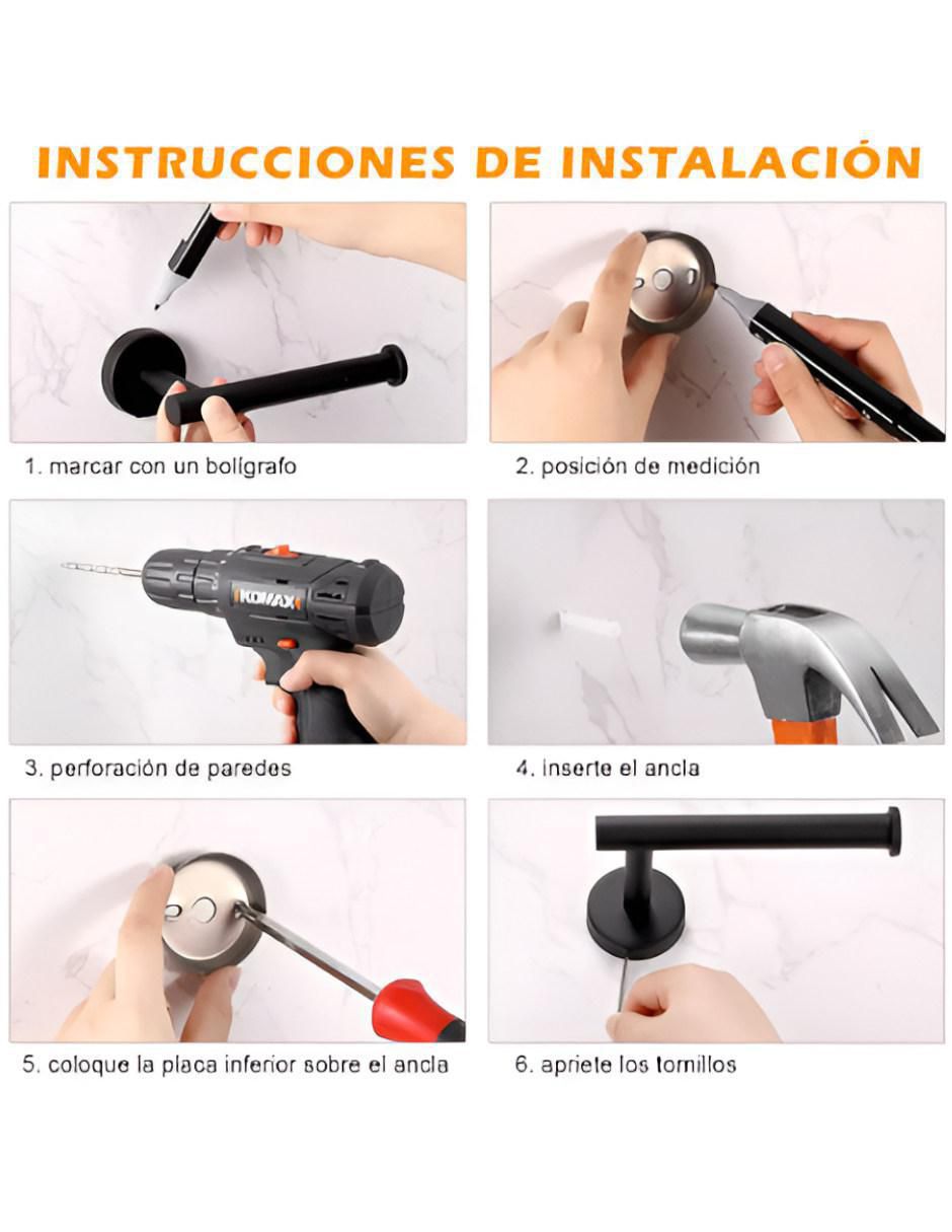 Juego de accesorios para baño de acero inoxidable 9 piezas 5
