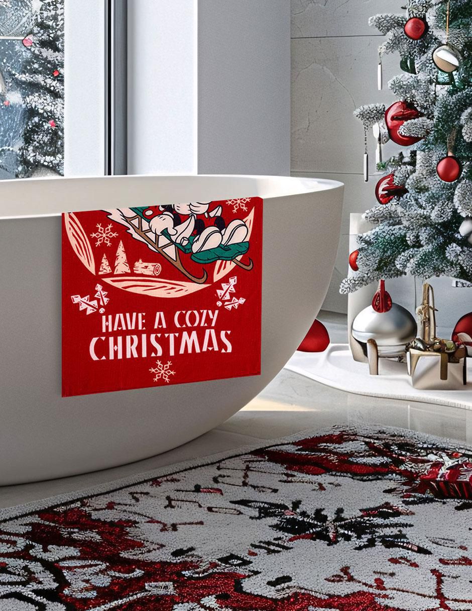 Toalla para baño Navidad Mickey de microfibra 7