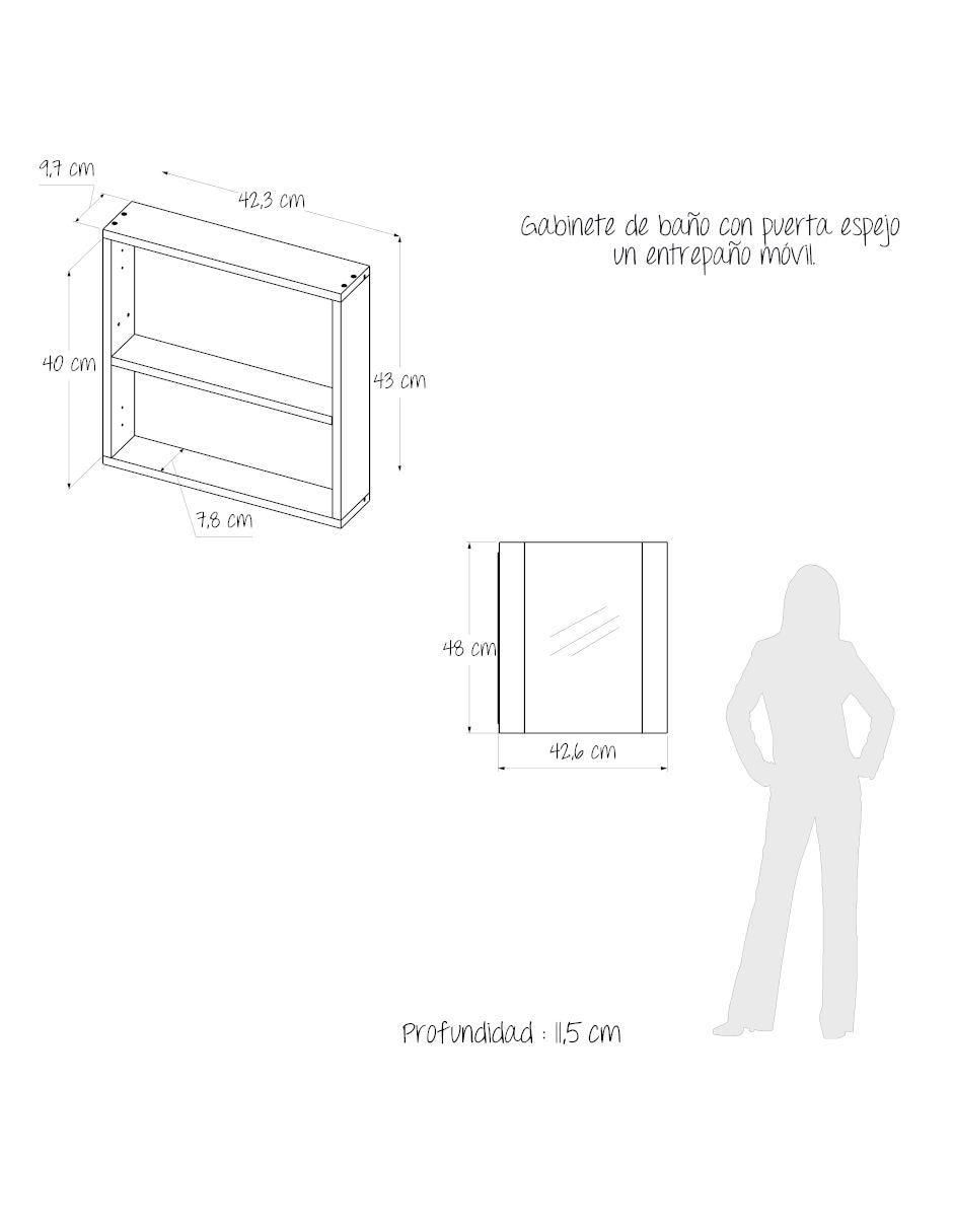 Mueble para baño Niki de melamina armable 7
