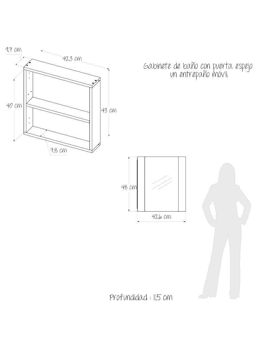 Mueble para baño Niki de melamina armable 8