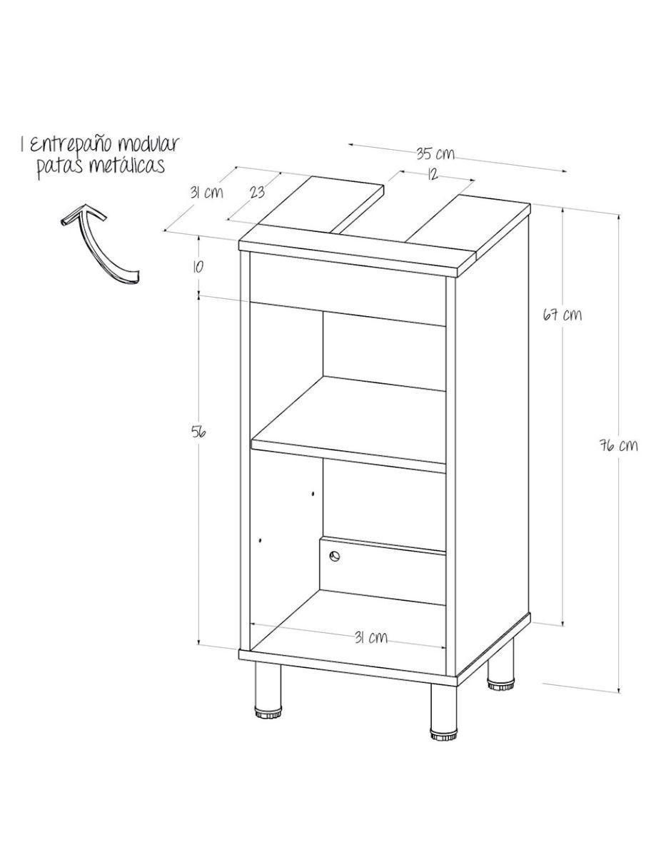 Mueble para baño Dena de melamina armable 6
