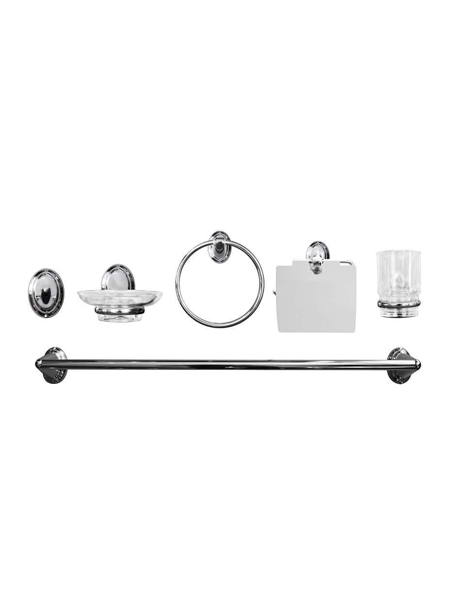 Juego de accesorios para baño de vidrio 6 piezas