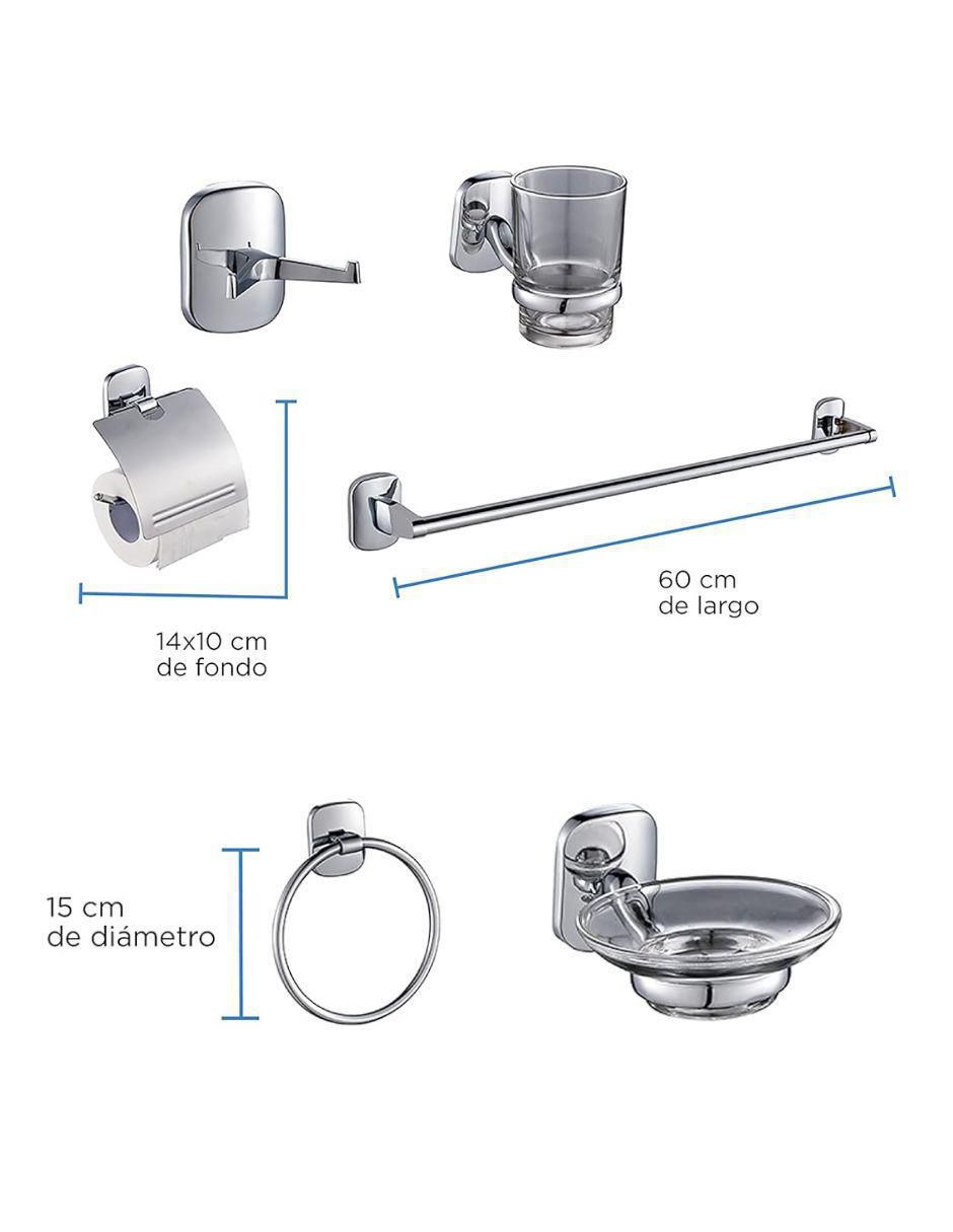 Juego de accesorios para baño 6 piezas 8