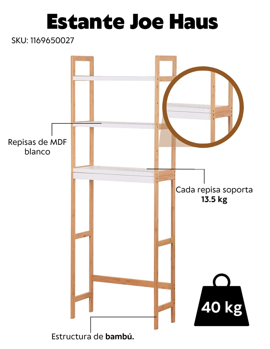Estante para WC de bambú Joe LA-S24101 5