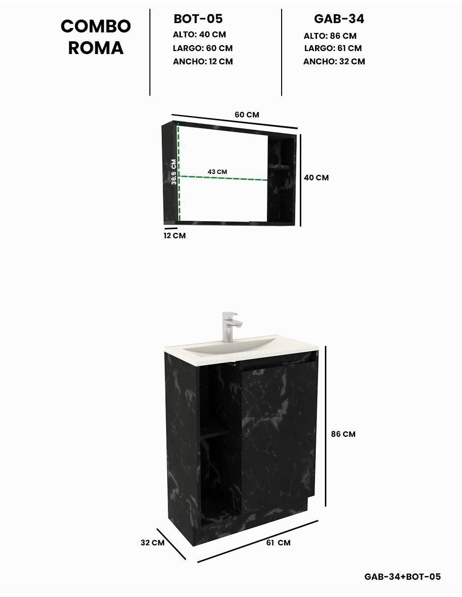 Mueble para baño decomobil roma melamina