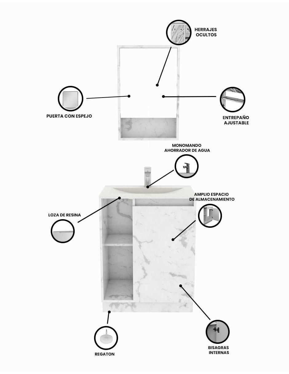 Mueble para baño Madrid de melamina armable 6