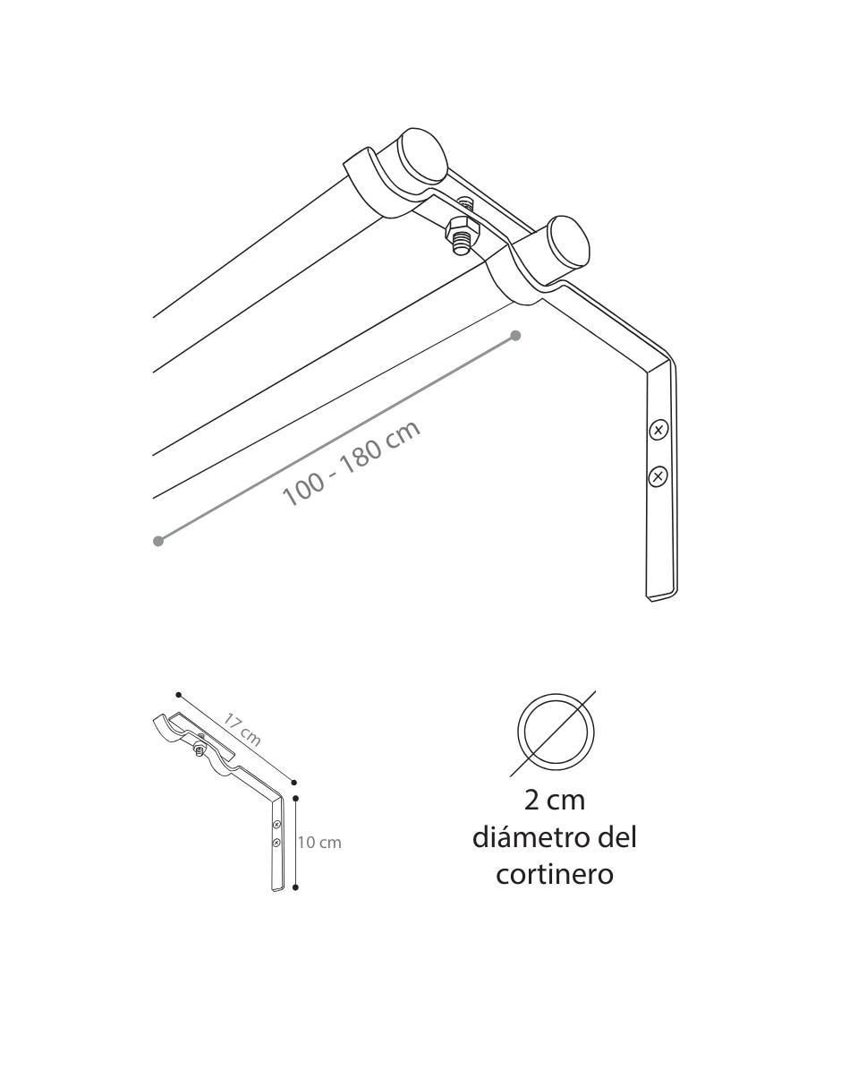 "cortinero" "de" acero cantia doble doble 1.8m