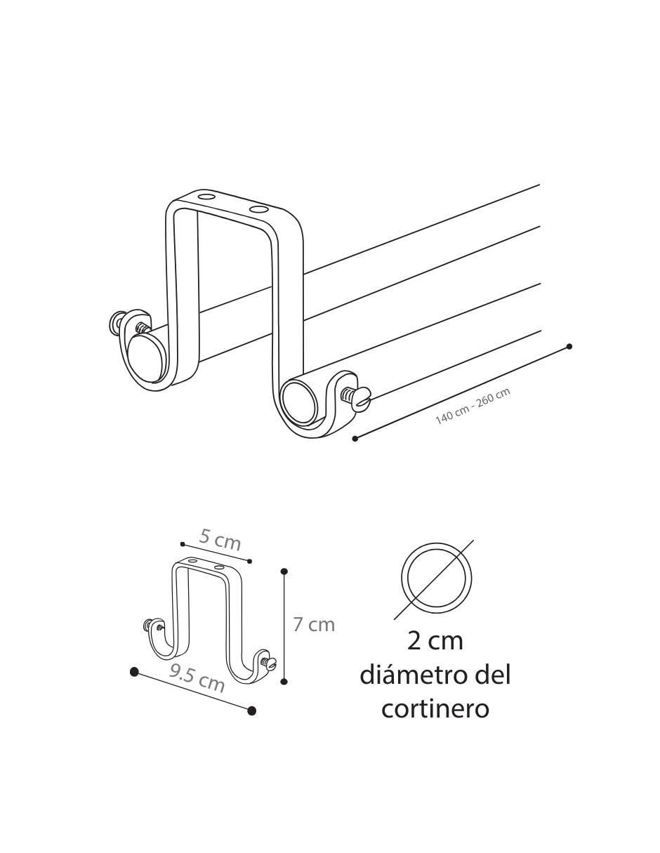 Cortinero de acero Cantia Doble Techo