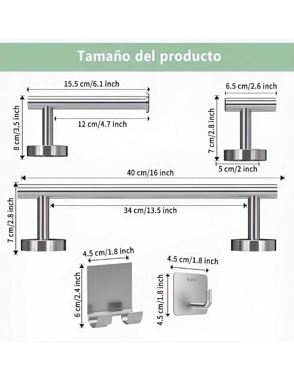 Toallero de pared de acero inoxidable 5