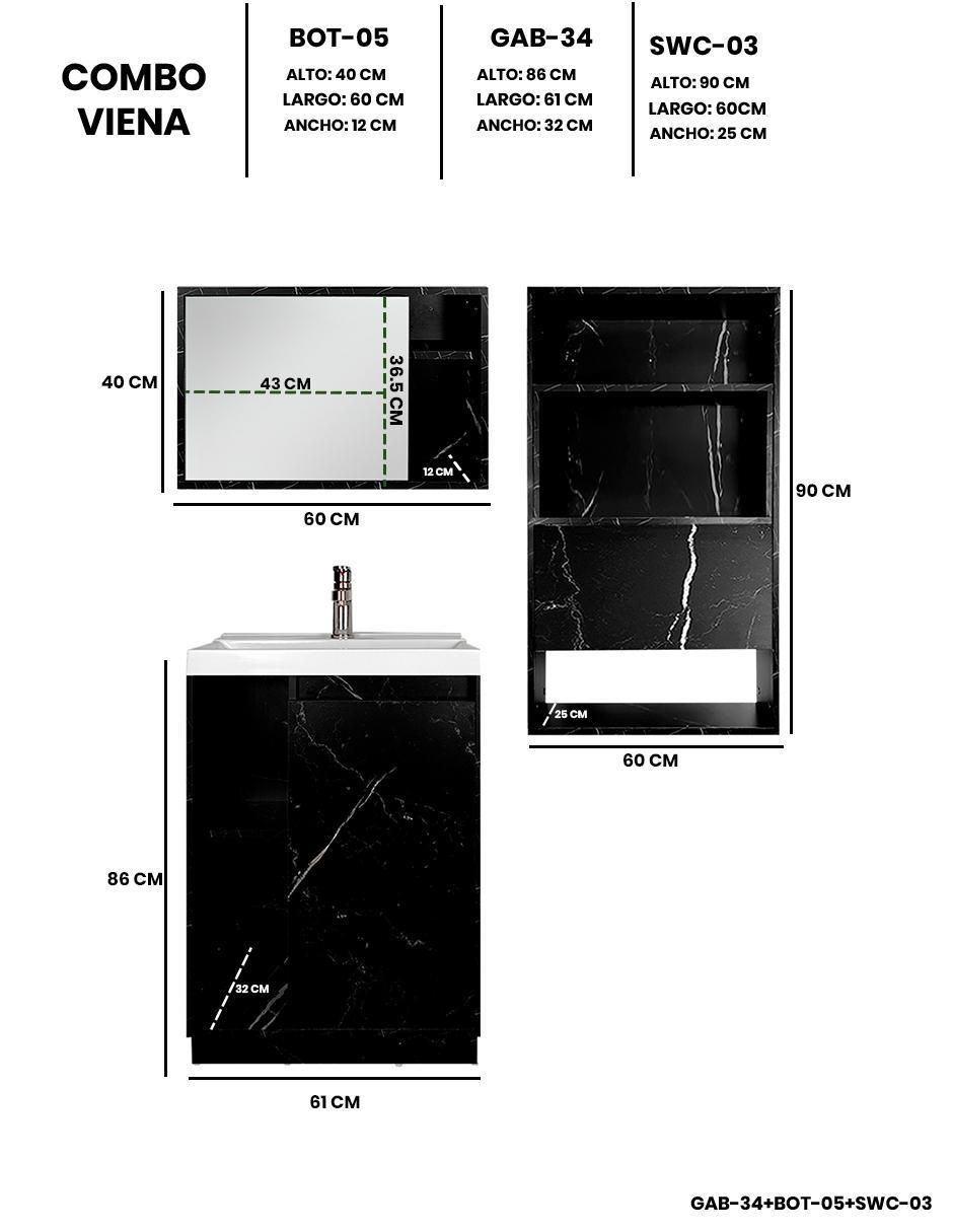 Mueble para baño Decomobil Viena MDF